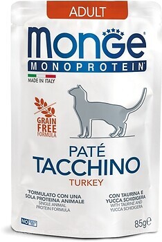 Фото Monge Monoprotein Adult Pouch Turkey Pate 85 г