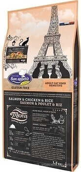 Фото Bon Appetit Adult Sensitive Cat Salmon, Chicken & Rice 1.5 кг