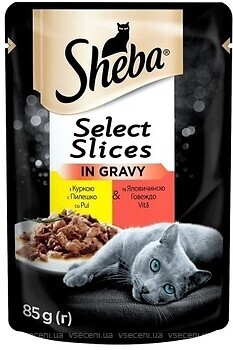 Фото Sheba Select Slices In Gravy With Chicken and Beef 85 г