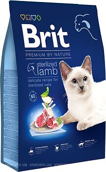 Фото Brit Premium by Nature Cat Sterilized Lamb 800 г