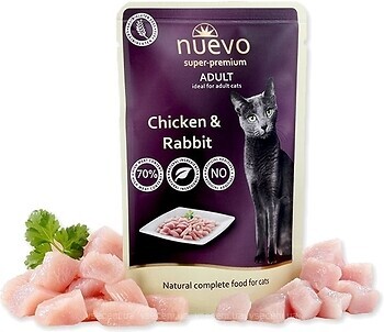 Фото Nuevo Консервированный корм для кошек с курицей и кроликом 85 г