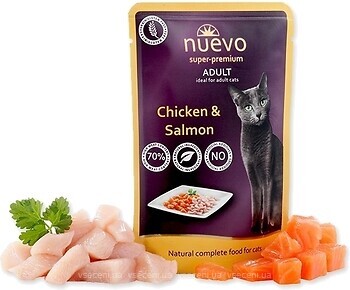 Фото Nuevo Консервированный корм для кошек с курицей и лососем 85 г