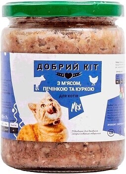 Фото Добрий Кіт с мясом, печенью и курицей 660 г