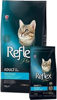 Фото Reflex Plus Adult Cat Sterilised Salmon 8 кг