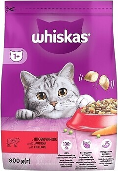 Фото Whiskas Сухий корм Смачні подушечки з яловичиною 800 г