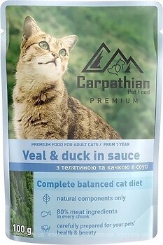 Фото Carpathian Pet Food Veal & Duck in Sause 24x100 г