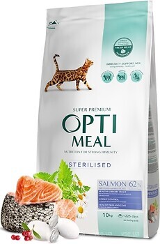 Фото Optimeal For Sterilised Cats With Salmon 10 кг
