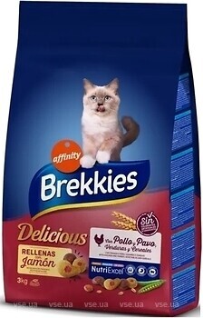 Фото Brekkies Delicious Cat with Chicken and Turkey, Vegetables and Cereals 900 г