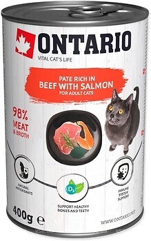 Фото Ontario Cat Beef with Salmon 400 г