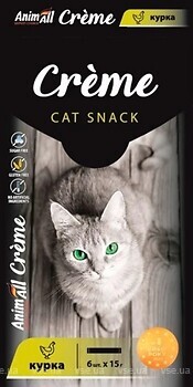 Фото AnimAll Cat Snack Creme Chicken 6x15 г (176400)