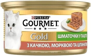 Фото Gourmet Gold Шматочки в паштете з качкою, морквою і шпинатом 24x85 г