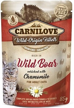 Фото Carnilove Cat Pouch Wild Boar with Chamomile 85 г