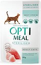 Фото Optimeal For Sterilised Cats With Turkey & Chicken in jelly 12x85 г