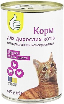 Фото Ашан Консервований корм м'ясне асорті 415 г