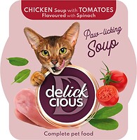 Фото Delickcious Paw-licking Soup Chicken Soup with Tomatoes Flavoured with Spinach 80 г