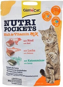 Фото GimCat Nutri Pockets Salmon & Omega 3&6 150 г