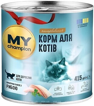 Фото My Champion Шматочки в желе з рибою 415 г