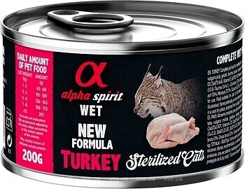 Фото Alpha Spirit Adult Sterilized Turkey 6x200 г