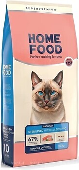Фото Home Food Сухий корм для стерилізованих кішок Морський коктейль 10 кг (3068100)