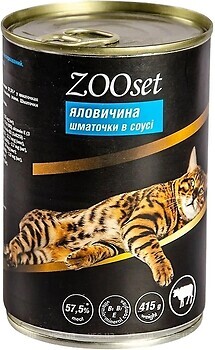 Фото Zooset Шматочки в соусі з яловичиною 415 г