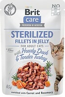 Фото Brit Care Cat Sterelized Hearty Duck & Tender Turkey 24x85 г