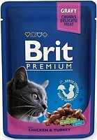 Фото Brit Premium Cat Pouches Chicken & Turkey 12x100 г
