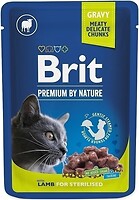 Фото Brit Premium Cat Pouches Sterilised Chunks with Lamb in Gravy 12x100 г