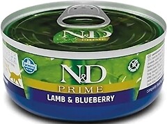 Фото Farmina N&D Prime GF Cat Lamb & Blueberry Adult 24x70 г