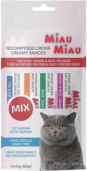 Фото Miau Miau Creamy Lickable Treats Mix 4x15 г