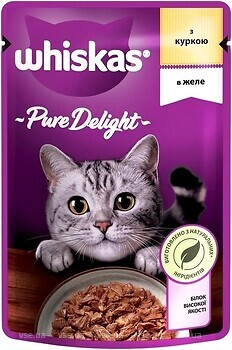 Фото Whiskas Консервований корм Pure Delight з куркою в желе 28x85 г