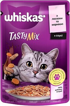Фото Whiskas Консервований корм TastyMix з лососем і морквою 28x85 г