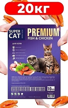 Фото SuperCat Premium Fish & Chicken 20 кг