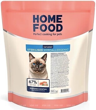 Фото Home Food Сухий корм для стерилізованих кішок Морський коктейль 200 г (3068022)