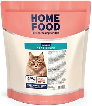 Фото Home Food Сухий корм для стерилізованих кішок Кролик і журавлина 200 г (3148012)