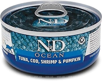 Фото Farmina N&D Ocean Tuna, Cod, Shrimp & Pumpkin 70 г