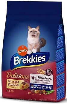 Фото Brekkies Delicious Cat with Chicken and Turkey, Vegetables and Cereals 3 кг