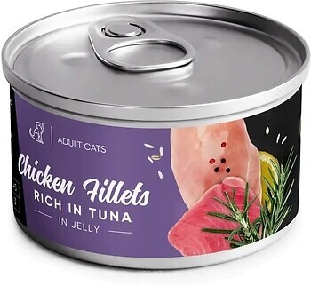 Фото Savory Adult Cat Chicken Fillets Rich in Tuna in Jelly 70 г (20987)