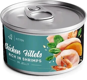 Фото Savory Kitten Chicken Fillets Rich in Shrimp in Jelly 70 г (20963)