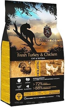 Фото Ambrosia Grain Free Kitten Fresh Turkey & Chicken 5 кг