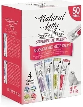 Фото Natural Kitty Creamy Treats Seafood Mix Mega Pack 50x12 г