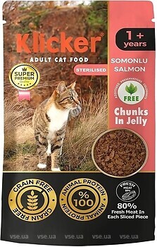 Фото Klicker Adult Sterilised Cat Salmon 85 г