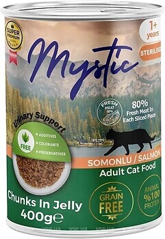 Фото Mystic Для стерилізованих котів Шматочки лосося в желе 400 г