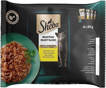 Фото Sheba Select Slices In Gravy With Poultry 4x85 г