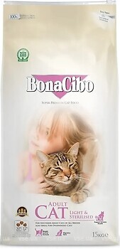 Фото BonaCibo Adult Cat Light & Sterilized 15 кг (BC406977)