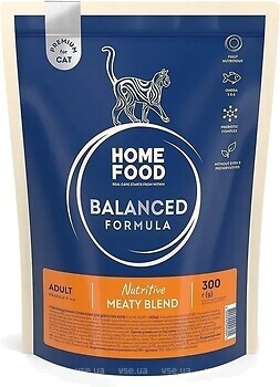 Фото Home Food Сухий корм для дорослих кішок М'ясне асорті 300 г
