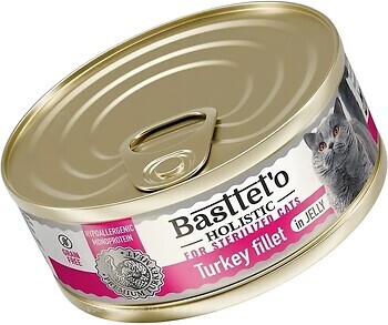 Фото Basttet'o Holistic Sterilized індичка в желе 85 г