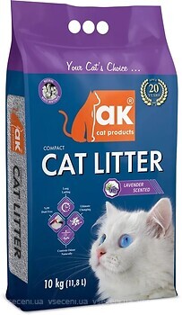 Фото AK Cat Products бентонитовый Compact Lavender 10 кг (11.8 л)