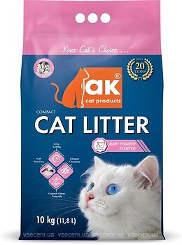 Фото AK Cat Products бентонітовий Compact Baby Powder 10 кг (11.8 л)
