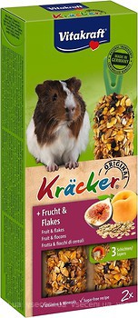 Фото Vitakraft Kracker Original + Frucht & Flakes Ласощі для морських свинок фрукти і пластівці 112 г/2 шт (25155)