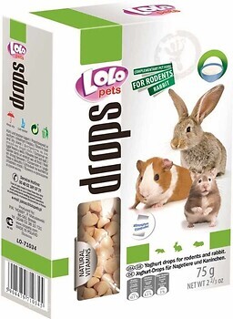 Фото Lolo Pets Drops Ласощі для гризунів і кроликів йогурт 75 г (LO-71034)